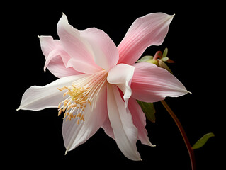 Columbine flower in studio background, single Columbine flower, Beautiful flower, ai generated image