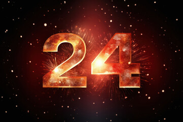 happy new year 2024 with fireworks