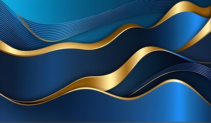 Abstract-background-with-lines-of-blue-and-golden-colors