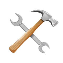 crossed Wrench and Hammer Icon. illustration