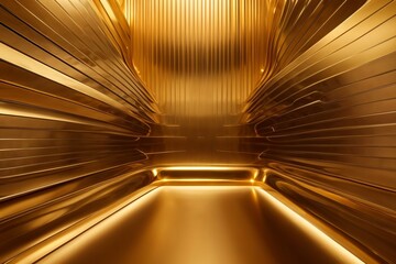 A visually striking gold metal background with a modern and futuristic feel,