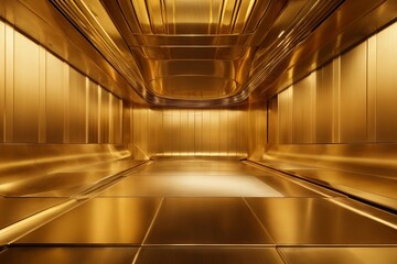 Obraz premium A visually striking gold metal background with a modern and futuristic feel,