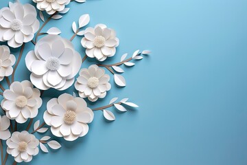 Abstract Paper Flower Decor with Creative Copy Space Concept generative ai 