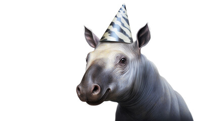 Party-Ready Tapir Isolated on a transparent background