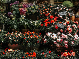 Flowers at the Queen Elizabeth II Flower Market in Paris