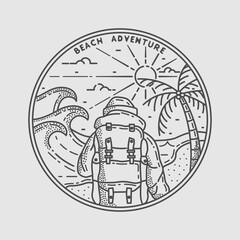 Beach adventure monoline design file