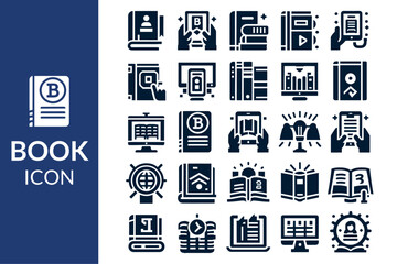 Book icon set, vector book icon file,