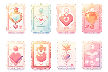 2d cartoon cute stamp valentine theme. generative ai