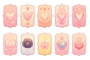 2d cartoon cute stamp valentine theme. generative ai