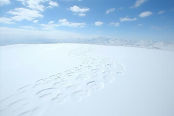 Obraz premium Pristine Snow Patterns. Serene Winter Landscape with Calming Rhythms and Natural Beauty