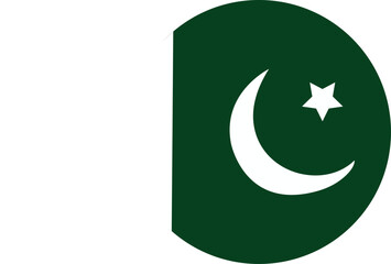National round flag of Pakistan with paper texture background. Vector, . Standard color. Standard size. . Icon design, isolated on transparent background,