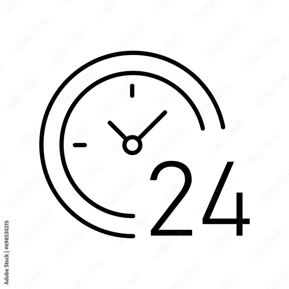Poster 24 hours icon, set of simple contact us icons for web and mobile app. social media network icon call