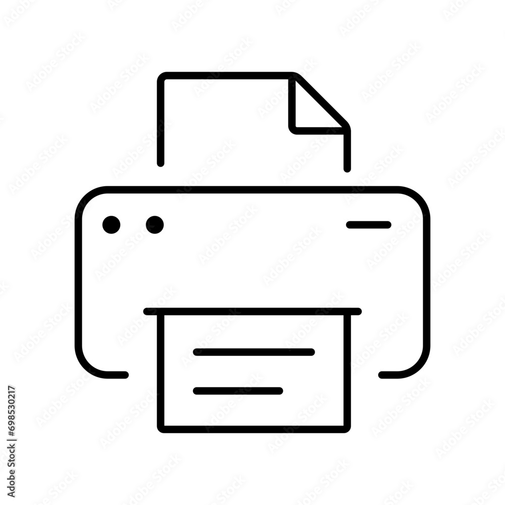 Poster printer icon, set of simple contact us icons for web and mobile app. social media network icon call 