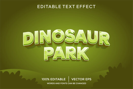 dinosaur park 3D text effect template