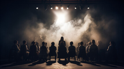 Education in a German performing arts school during a theater rehearsal.