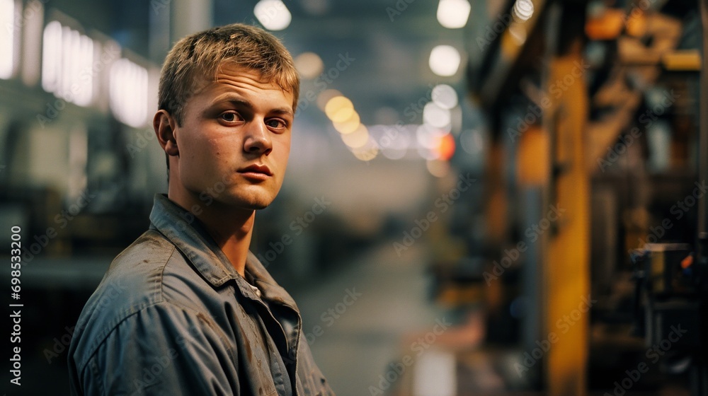 Poster Portrait of a worker at a factory