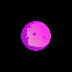 Dark side logo.  Beautiful space emblem. Planet logo.