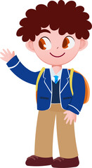 cartoon children back to school