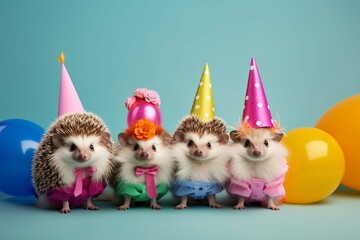 Fototapeta na wymiar Creative animal birthday party concept