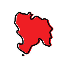 Piura region of Peru vector map illustration.