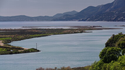 Ali Pasha Castle -Kalaja e Ali Pashes- rebuilt in 1819 at the mouth of Vivari Channel, Butrint archaeological site. Sarande-Albania-169