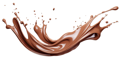 Chocolate isolated splashes wave with clipping path on white background