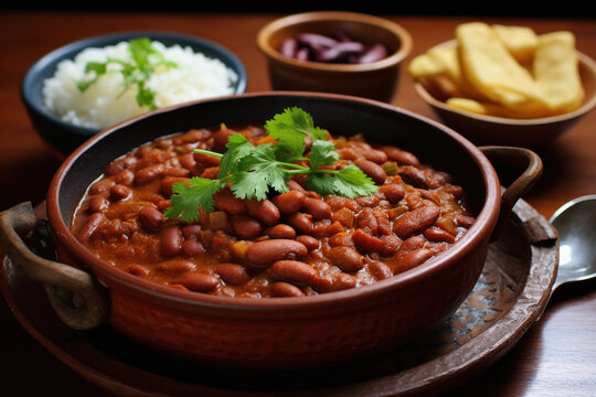 indian food rajma curry and rice