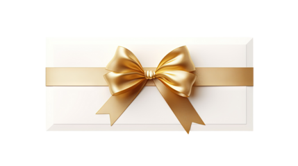 Gift Card with Silk Ribbon and Bow with clipping path