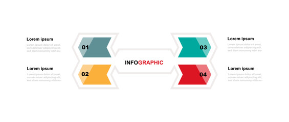 Infographic vector element with 4 step process or option