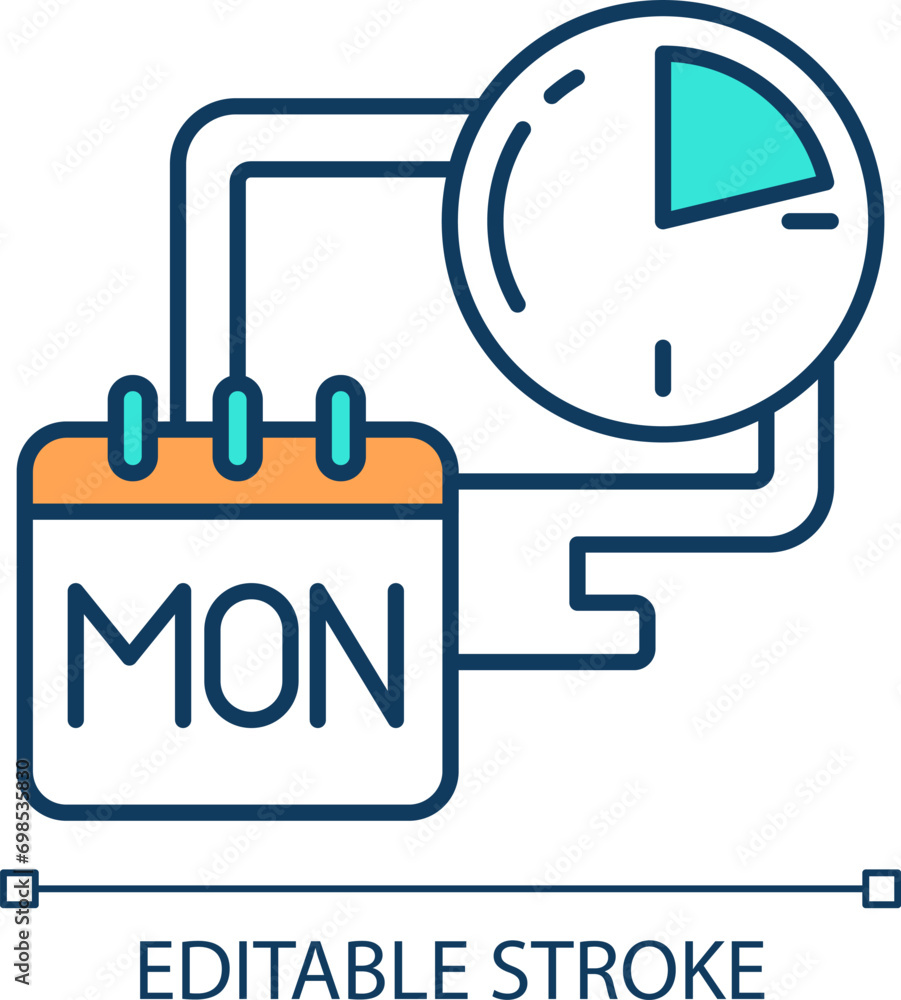 Poster 2d editable bare minimum monday icon representing workplace trends, isolated simple vector, thin lin