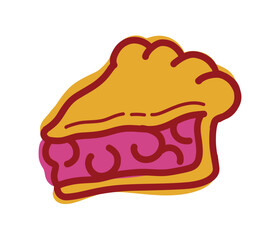 Cherry pie dessert vector illustration flat design isolated