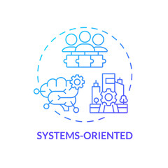 2D gradient systems oriented icon, creative isolated vector, thin line illustration representing environmental psychology.