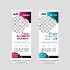 Business modern corporate roll up banner design template.
