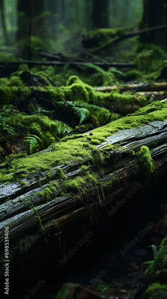 Wall mural Fallen trees with moss