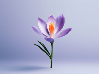 Crocus flower in studio background, single Crocus flower, Beautiful flower, ai generated image
