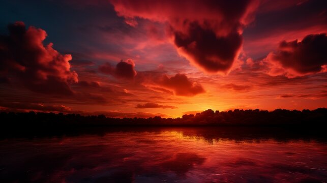 Red Sunset Sky Image