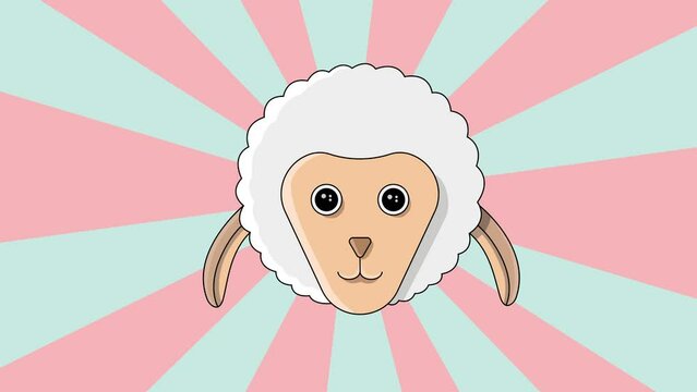 Animated sheep's head icon with a rotating background