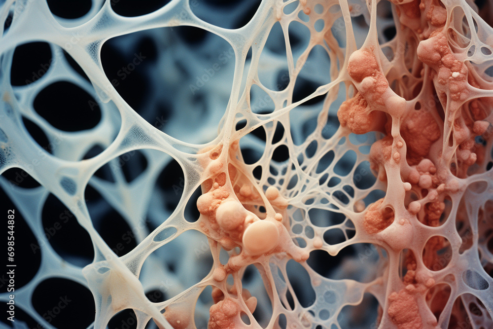 Poster An intricate microscopic snapshot revealing the hidden world within a single cell, showcasing the delicate structures and complexities.