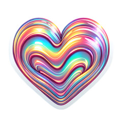 holographic heart, sticker