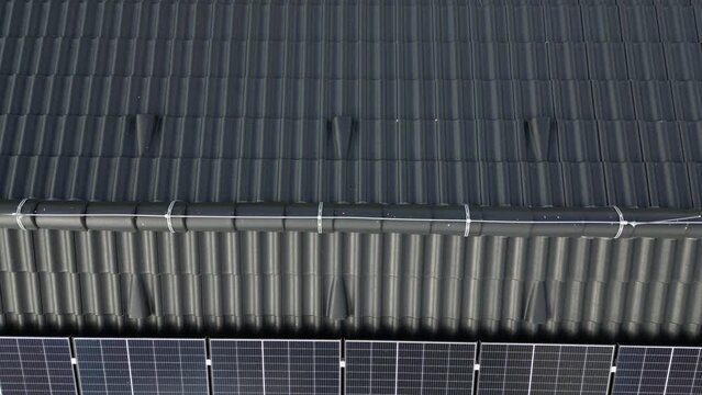 photovoltaic home solar panels only work when it is sunny. at snow and low temperatures the performance decreases exponentially. large silicon roof elements, lightning rod, conductor