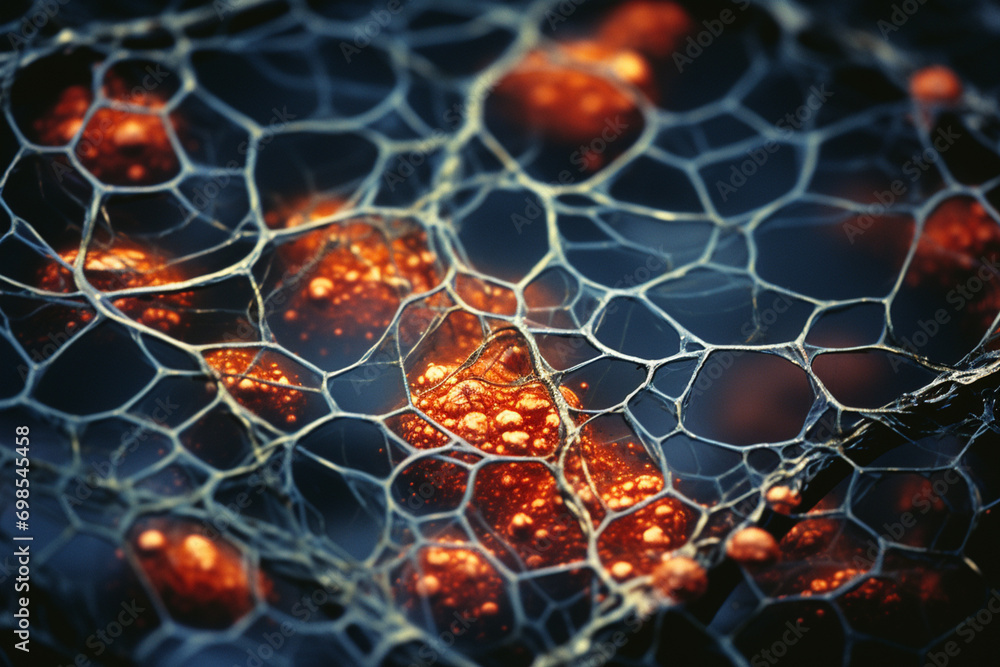 Poster a visual exploration of subcellular elegance, highlighting the graceful structures and delicate beau