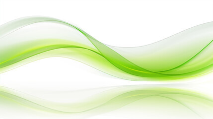 Green, White Abstract Wave Design for Fresh, Clean Themes, Backgrounds for Health, Wellness Concepts