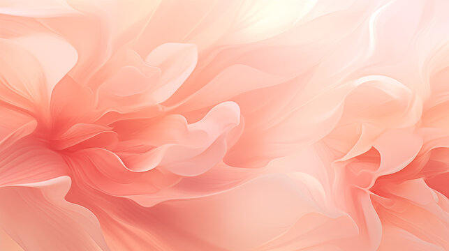 Soft Peach Fuzz Floral Abstract for Beauty and Romance Themes, Delicate Wallpaper Design. Color of the year 2024