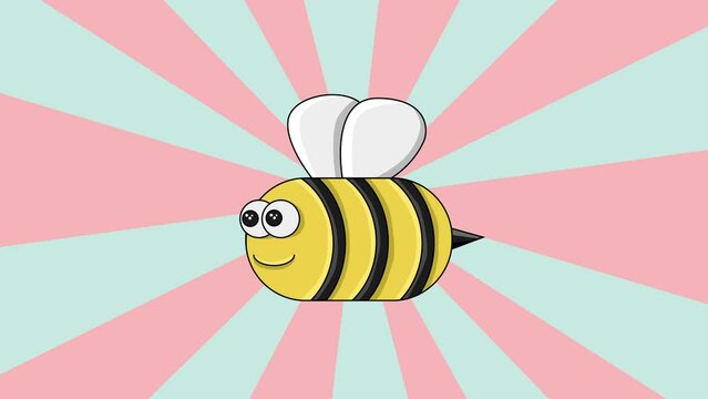 Animated bee icon with rotating background