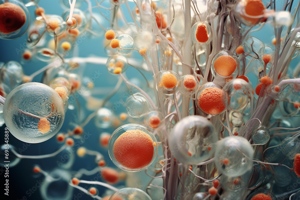 Leinwandbilder an image portraying the cell as a nano-scaled ecosystem, with its diverse components working togethe