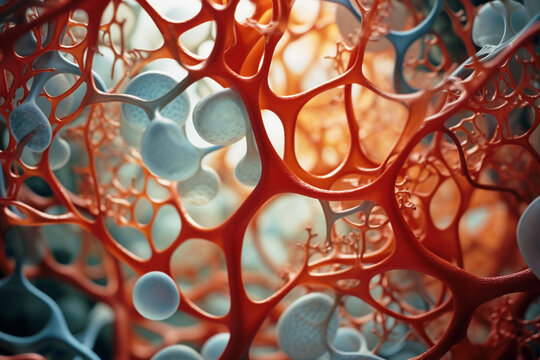 An image representing the euphony of subcellular processes, where molecular interactions create a harmonious composition.