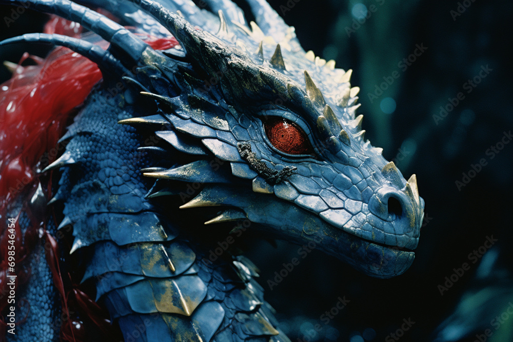 Poster A Dragon with scales that change color based on its mood, reflecting a stunning array of hues.