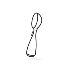 A modern ice cream spoon isolated on a white background