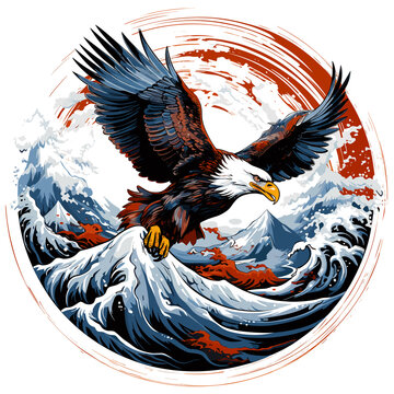 American eagle in vector art style.