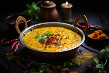 Indian delicious food dal tadka